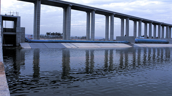 韩城市�匏�河毓秀桥治入黄口段水面工程4#橡胶坝工程